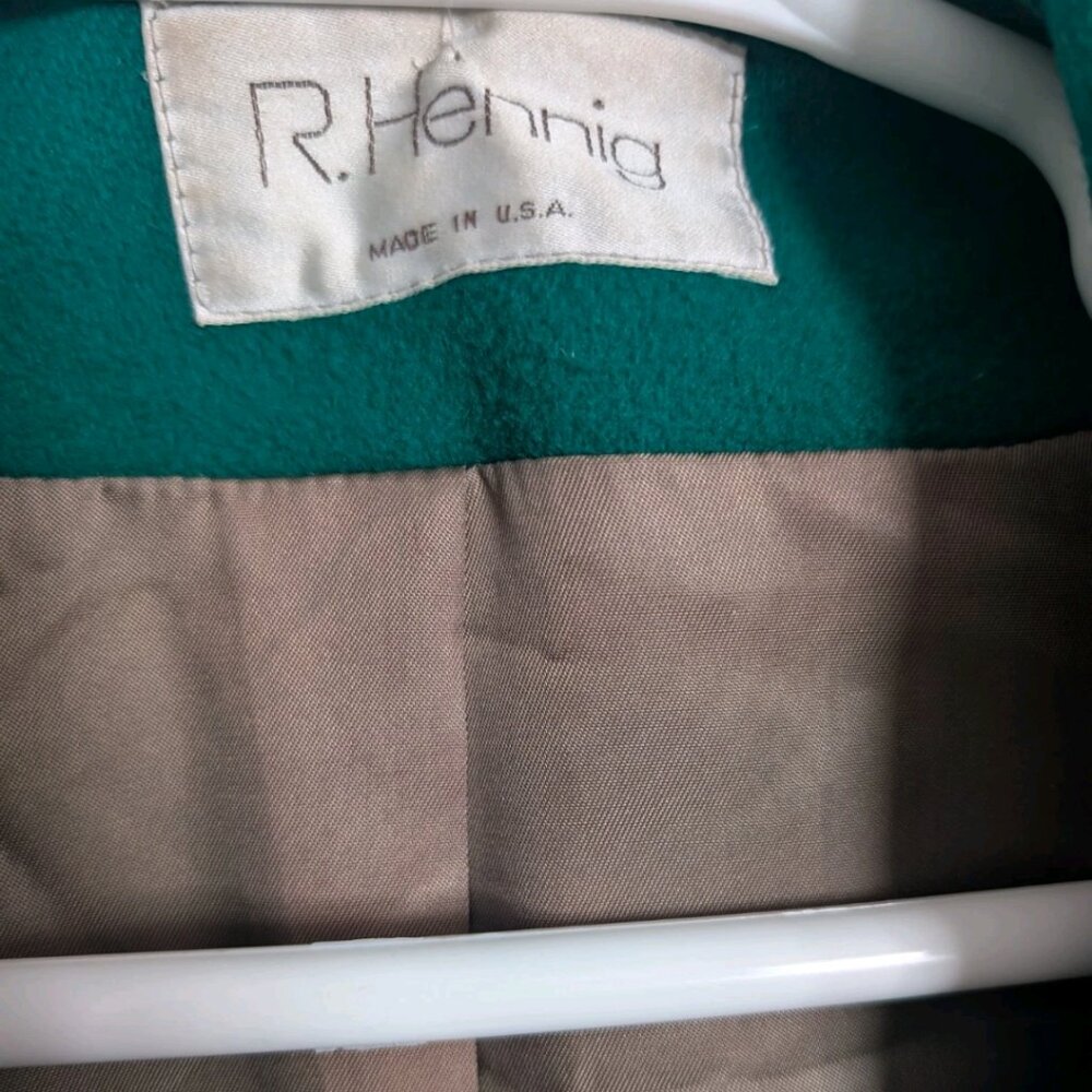 Vintage R Hennig 100% Wool Made in USA Button Jacket Coat - Picture 2 of 7